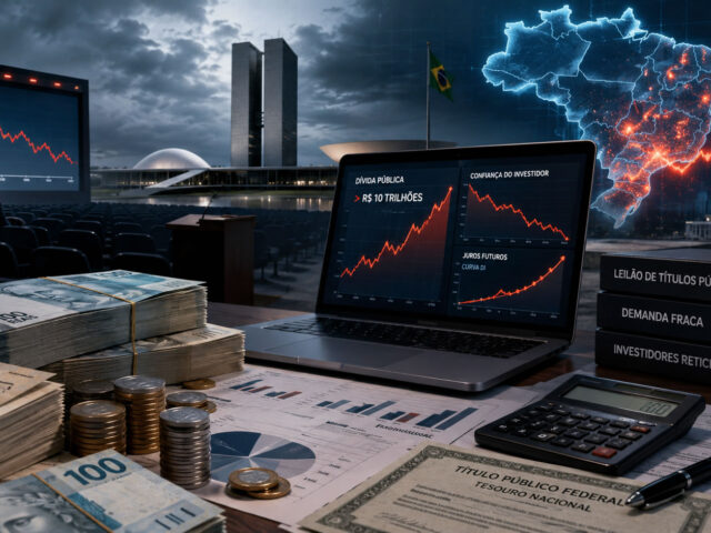 Dívida se aproxima de 80% do PIB, juros permanecem elevados e desconfiança fiscal pressiona o governo