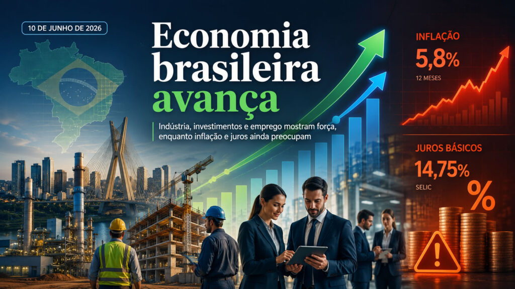 Economia brasileira avança com indústria e investimentos, mas inflação e juros mantêm sinal de alerta