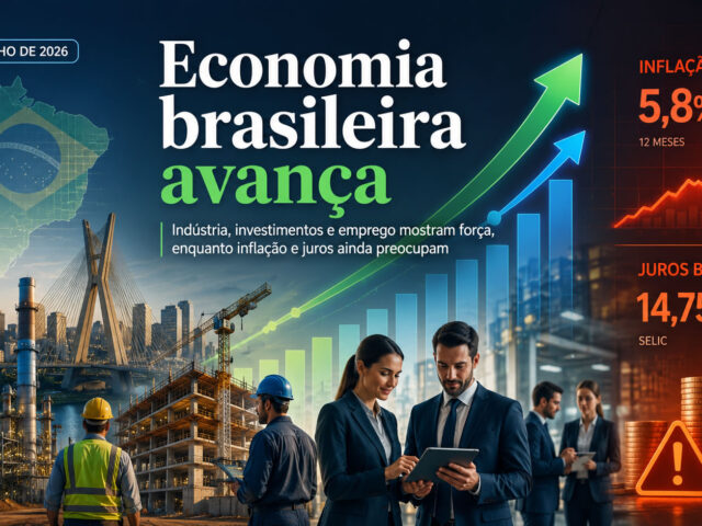 Economia brasileira avança com indústria e investimentos, mas inflação e juros mantêm sinal de alerta
