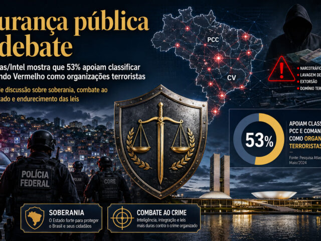 AtlasIntel: 53% apoiam classificar PCC e Comando Vermelho como terroristas; governo Lula resiste e invoca soberania
