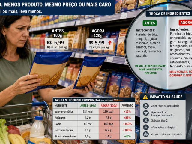 Reduflação encarece produtos silenciosamente e troca de ingredientes acende alerta para a saúde