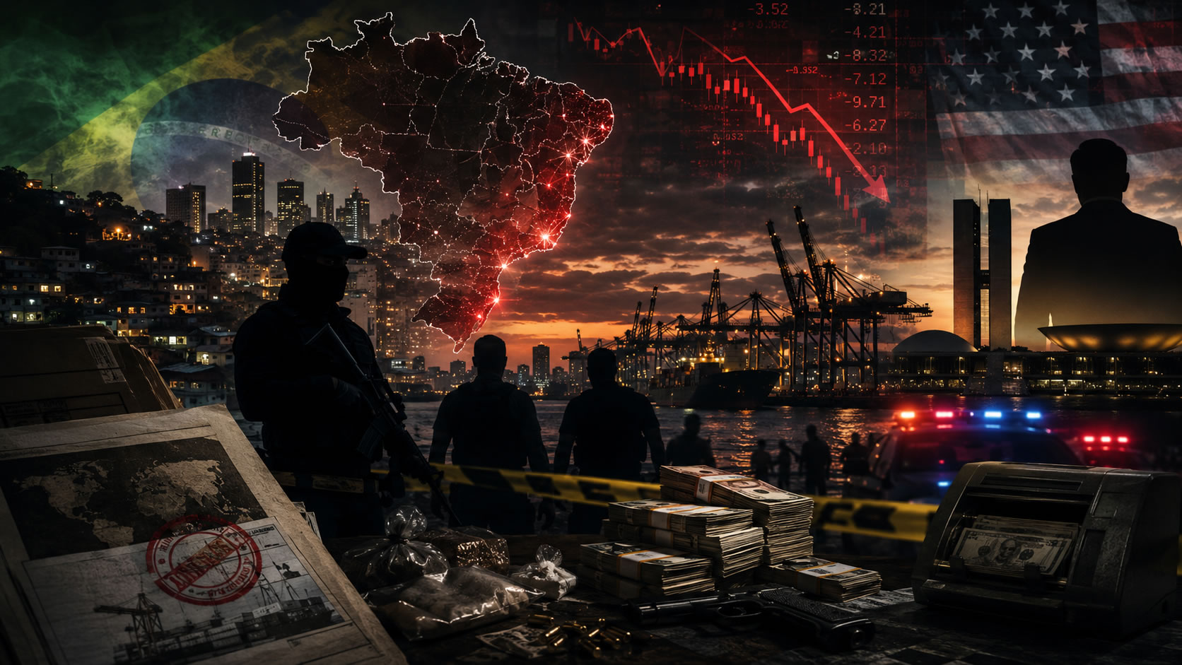 Crime organizado pressiona a economia brasileira e provoca disputa entre Brasil e Estados Unidos