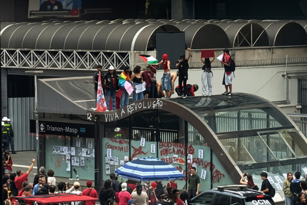 Pichações do ato pró-Lula na Paulista mobilizam prefeitura, metrô e voluntários patriotas